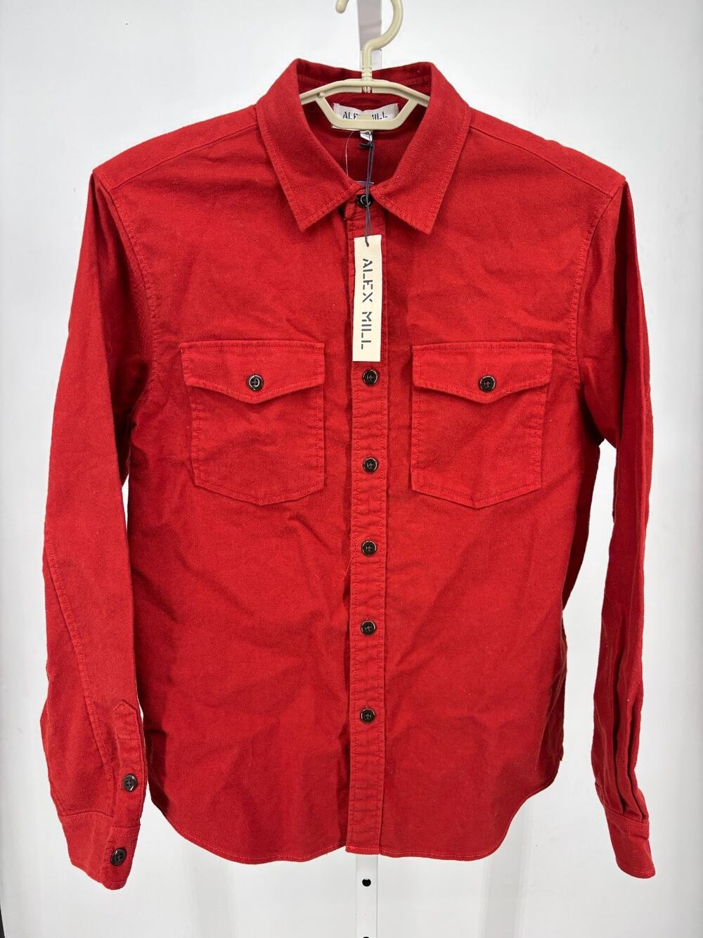 Alex Mill Highland Shirt Men M Red Long Sleeve Button Up Chamois Classic Utility
